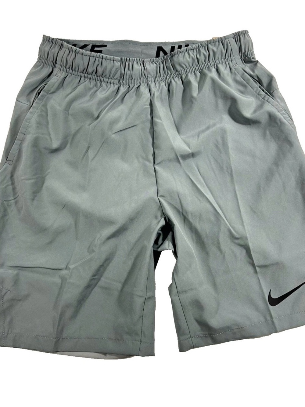 Nike Men’s Grey Athletic Shorts with Black Swoosh